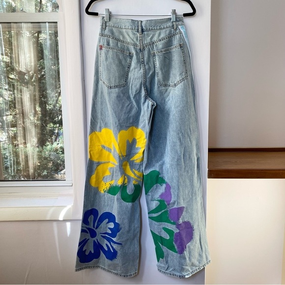 New Urban Outfitters BDG 90s Skater Baggy Jeans Denim Race Track Stripe 26 - Picture 5 of 13